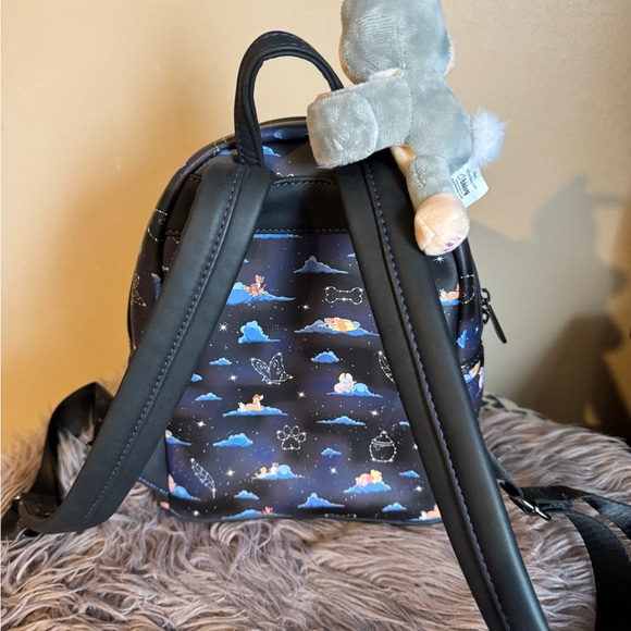 Loungefly Backpack - classic clouds Black with Blue and White Accents - Picture 3 of 4